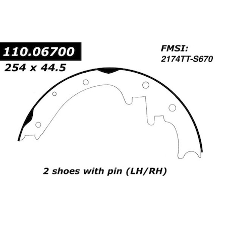 Centric Parts Centric Brake Shoes, 111.06700 111.06700